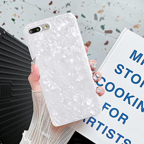 J.west Iphone 8 Plus Case/Iphone 7 Plus Case, Cute Ultra Thin [Tinfoil Series] Macaron Color Bling Lightweight Soft Tpu Case Cover For Iphone 7 Plus / 8 Plus (White) #TOP4