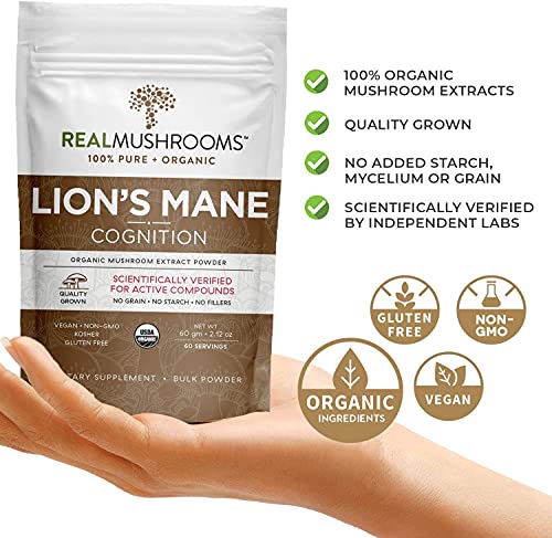 Real Mushrooms Lions Mane Powder For Humans (60G) & Mushroom Immune Pet Chews (60Ct) - Bundle For Cognition & Immunity - Ashwagandha, Astragalus & More - Vegan, Non-Gmo, Gluten-Free, Grain-Free #TOP7