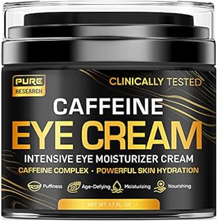 Caffeine Eye Cream For Anti Aging, Dark Circles, Bags, Puffiness. Great Under Eye Skin + Face Tightening, Eye Lift Treatment For Men & Women 1.7oz