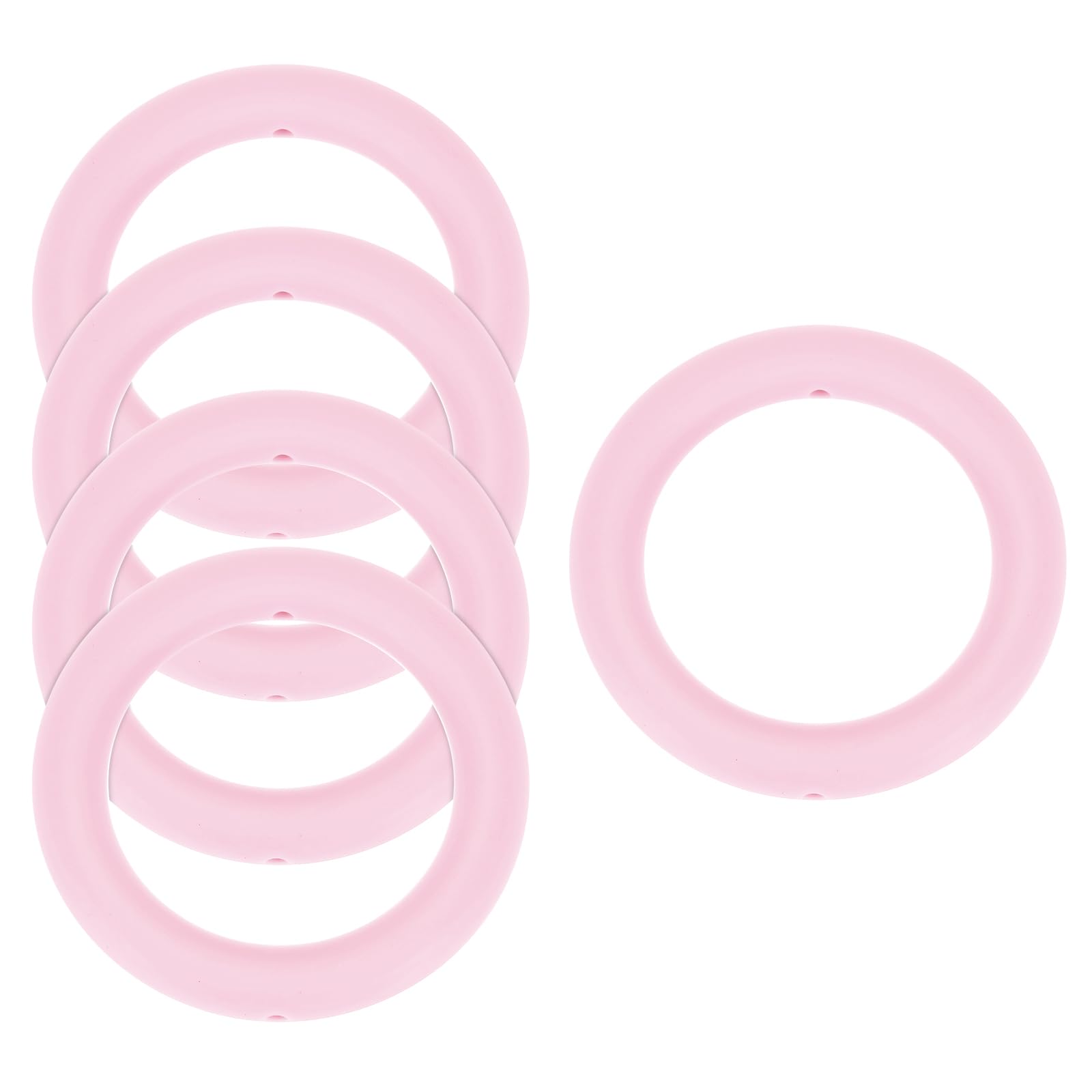 Anneaux de perles en silicone rose pour personnaliser vos colliers et porte-clés diy