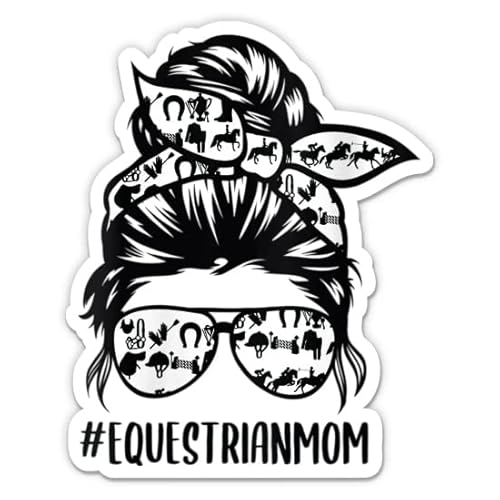 Equestrian Mom Sticker - 3" Laptop Sticker - Waterproof Vinyl For Car, Phone, Water Bottle - Horse Mom Decal #TOP4