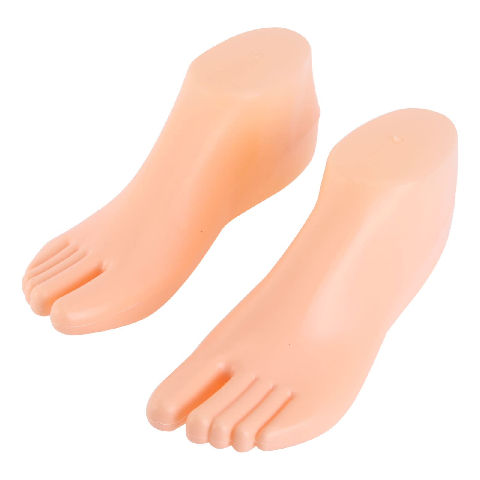 Nail Practice Hands Mannequin Foot Sock Model Display Stand Practice Fake Foot Model Plastic Prosthetic for Anklet Short Stocking Sandal Shoes Boots 1 Pair Shoe Display