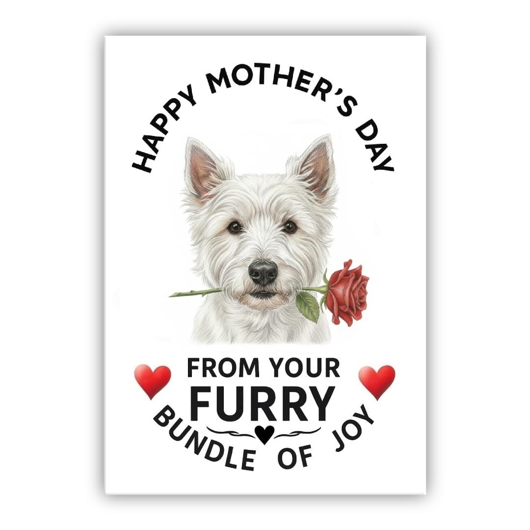 Mother’s Day Dog Card – Pet Mothers Day Greeting Card from the Dog - “Happy Mother’s Day” - Many Breeds Available (• West Highland Terrier) — image 1