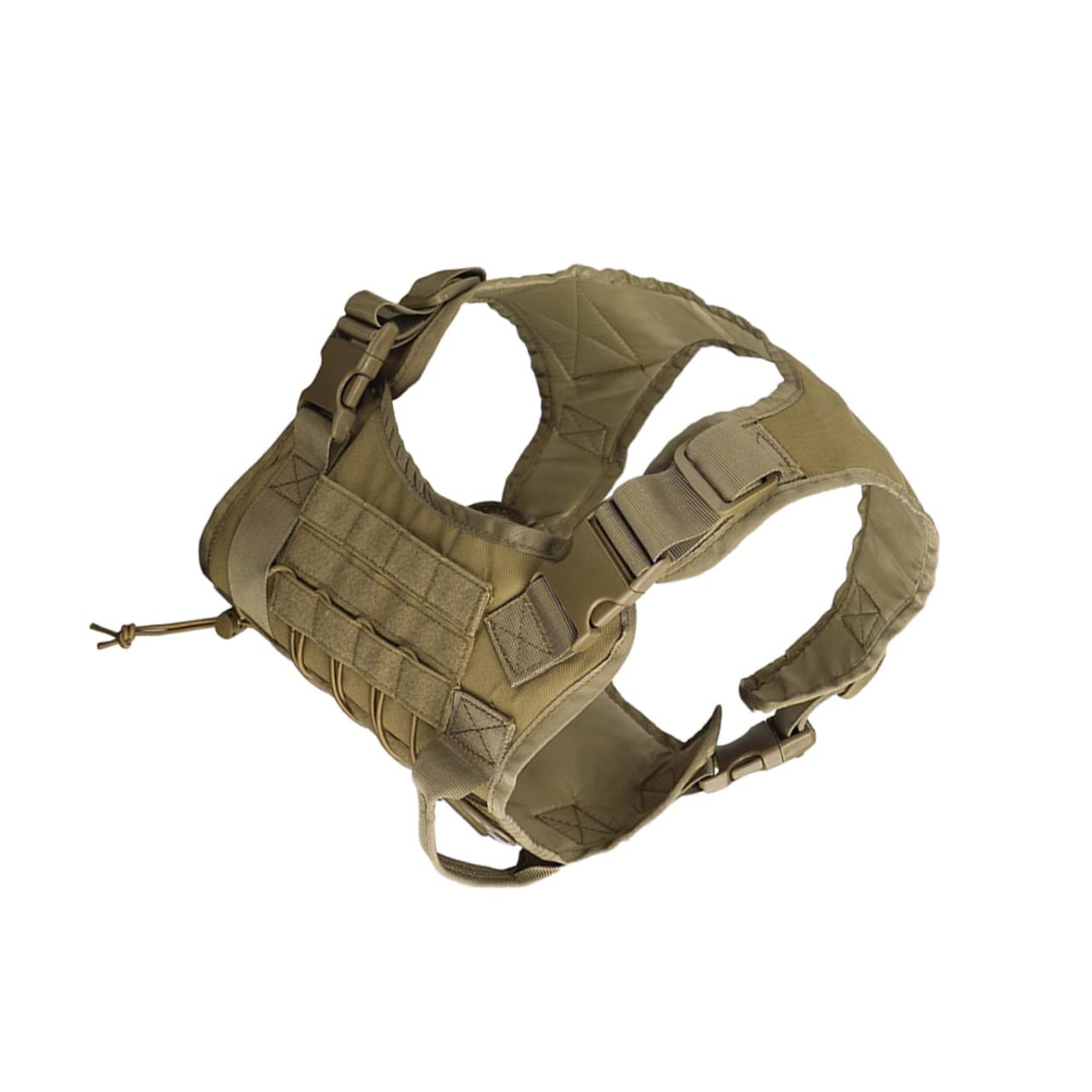 Pettorina Militare per Cani Marrone in Nylon con Moschettone per Guinzaglio