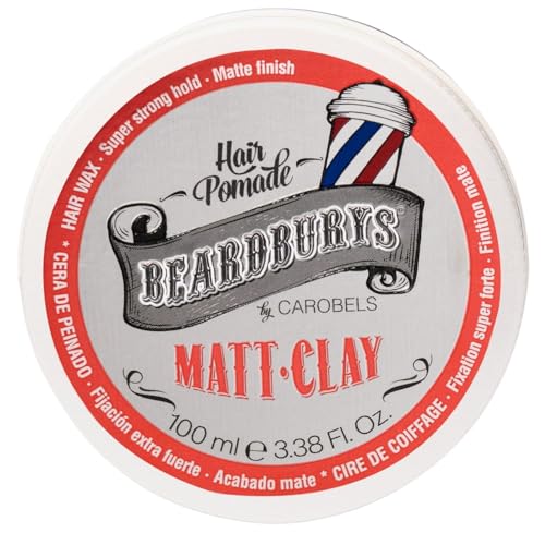Beardburys Matt Clay, Arcilla para el Cabello para Hombres, Fijación Extrema y Acabado Mate, Arcilla para Peinar a Base de Agua para un Estilo Inmaculado que Dura Todo el Día, 100 ml