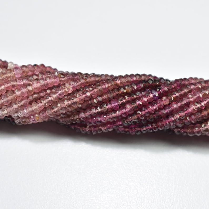 Tourmaline rose naturelle en perles de 3,5mm pour création de bijoux