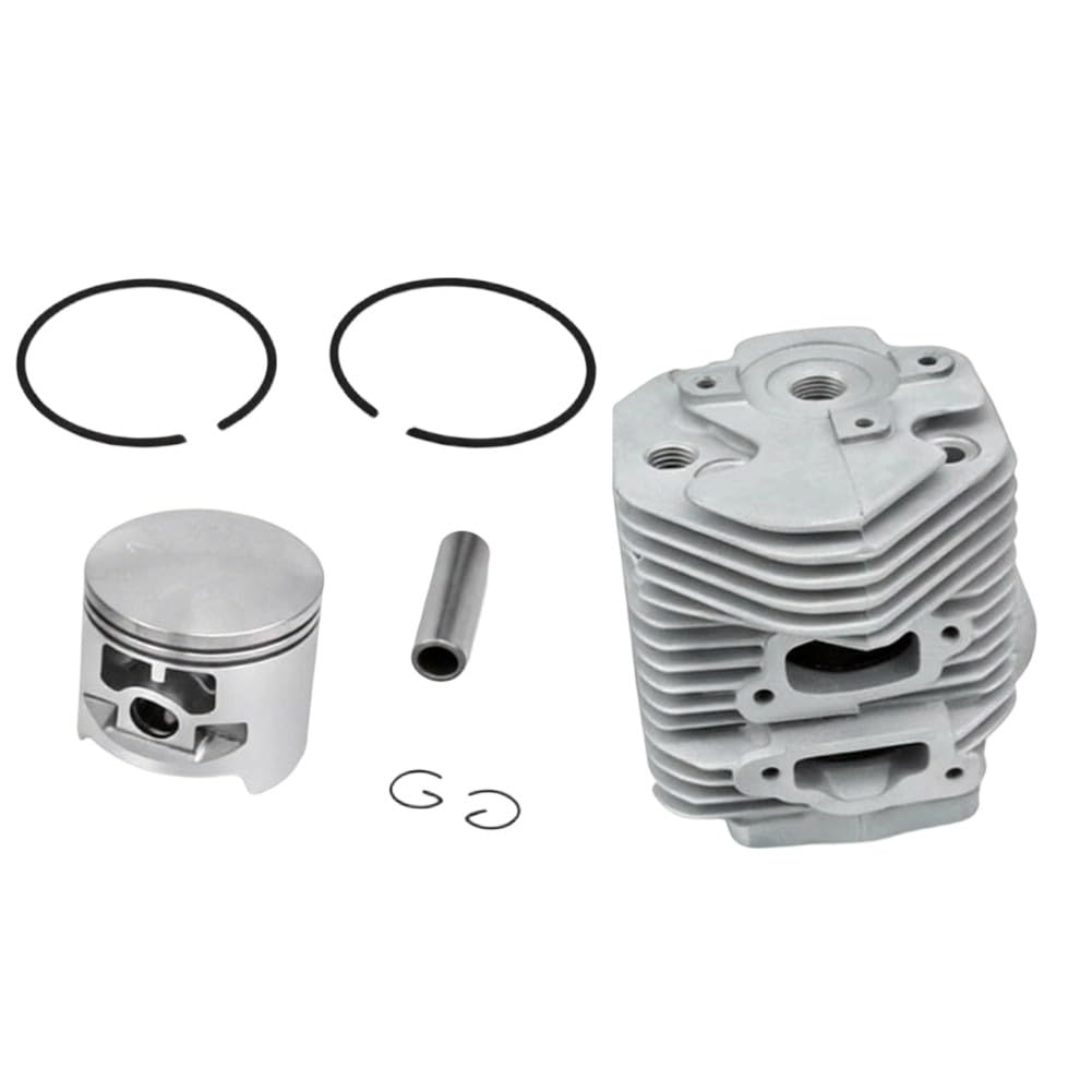 FUBESK Kit de cilindro y pistón de 52 mm 051 Ts510 Ts760 para sustituye a 1111-020-1200 piezas de motor de metal, reparación de cortacésped, bobina de arranque de retroceso plateado