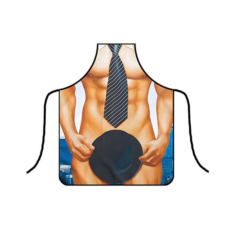 Apron Creative Personality Couple Funny Aprons Party Annual Meeting Apron Restaurant Apron Baking Party Apron for Men Woman (F3,Height 73 Width 55) โ image 1