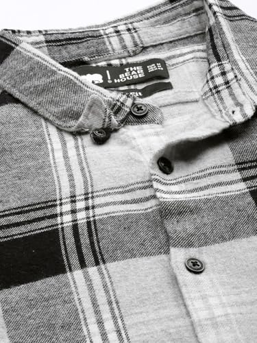 Image of Men Slim Button-Down Flannel Shirt