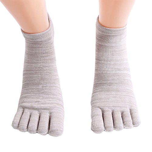 CHUANGLI Toe Socks for Men No Show Five Finger Socks Athletic Ankle Cotton Casual Socks