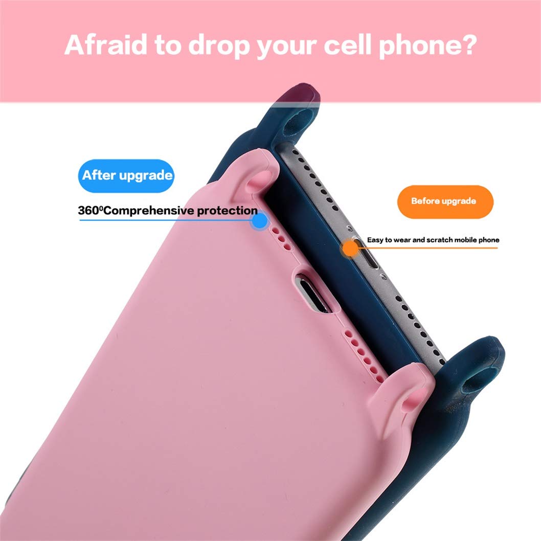 Jacyren Handykette Mit Hülle Für IPhone 7 Plus / 8 Plus – Umhängbar, Längenverstellbar, Rotes Silikon