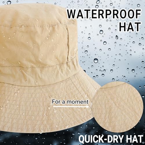 Image of NPQQUAN Sun Bucket Hats for Woman Men Lightweight Sun Hat Packable Foldable Waterproof Beach Hiking Hat