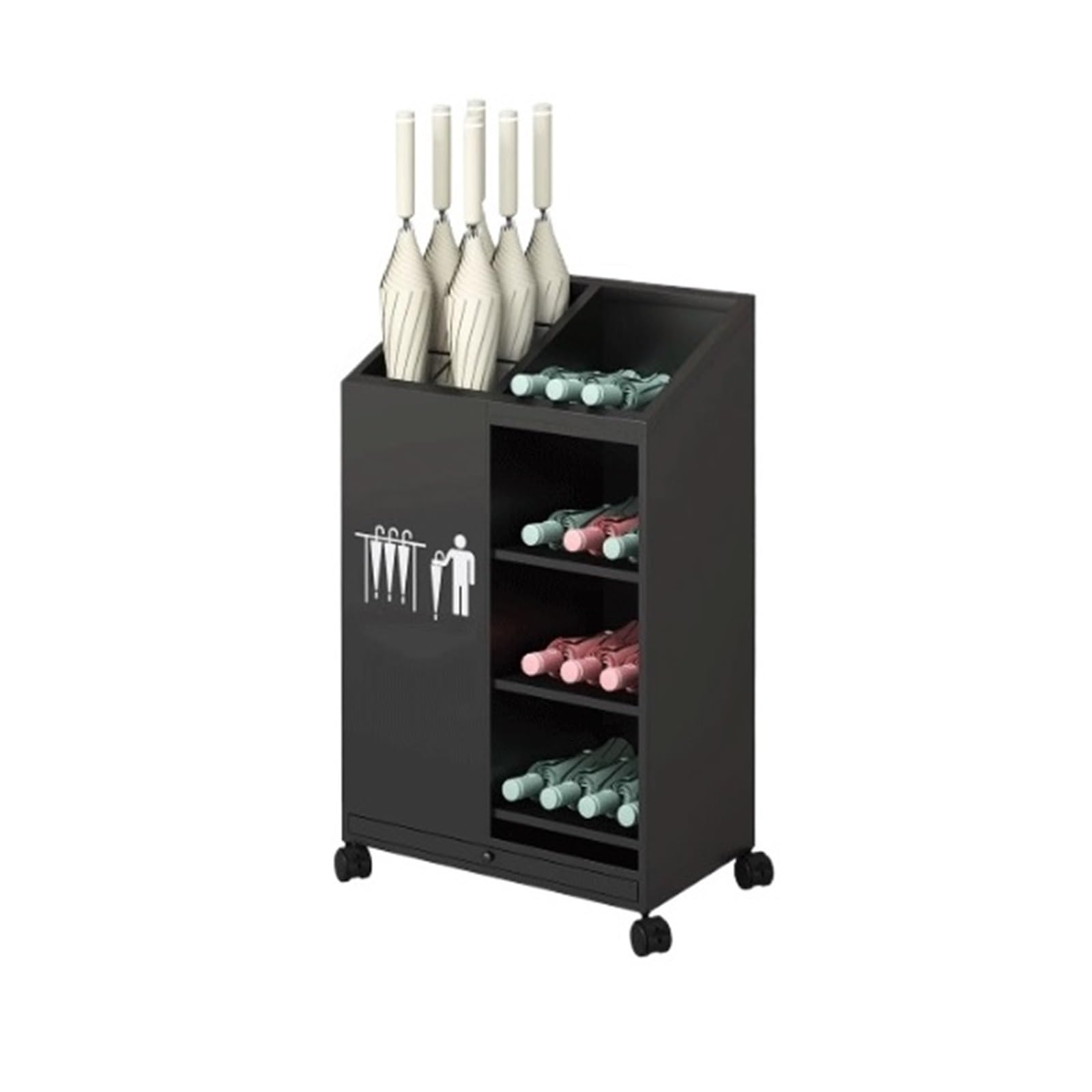 YQINQIN83B Umbrella Stand Umbrella Stand For Hotel Lobbies, Commercial Spaces, Offices, And Classrooms Holder(Black,Small)