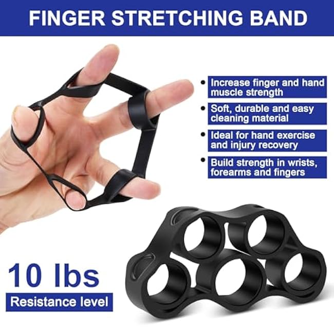 XPRT Fitness Grip Strength Training Kit ¨C Hand, Finger and Forearm Exerciser Set of 5 for Grip Exercise, Stress Relief, and Recovery - Improve Hand Extension & Strengthen Fingers