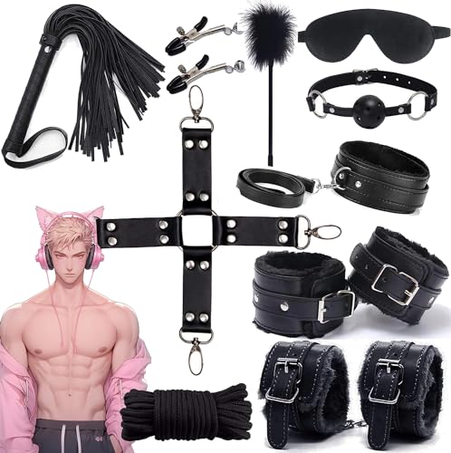 KaMieeg Kit di Esercizi in Pelle Nera 10 in 1,