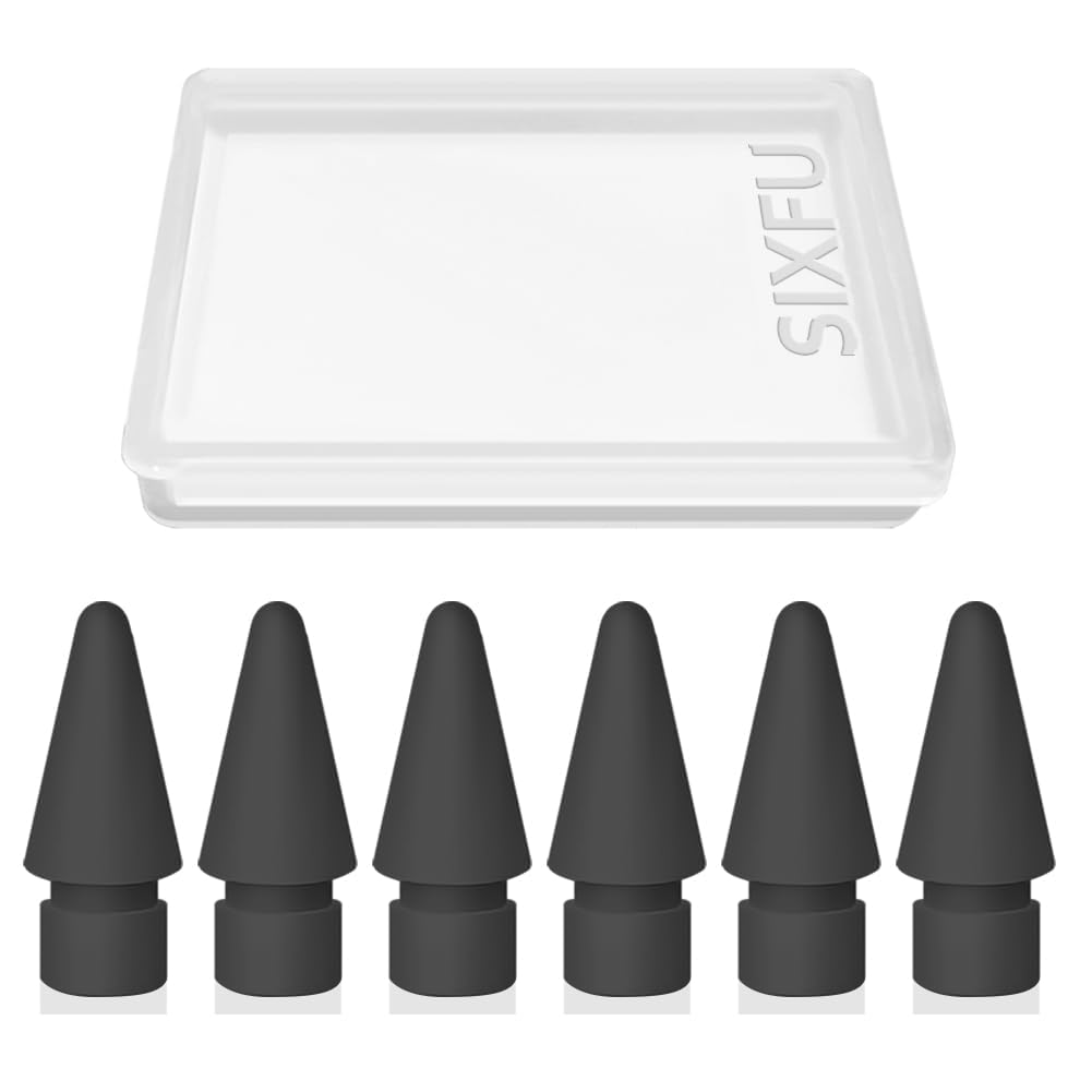 Replacement Stylus Pen Tips, Fine Precision Spare Nibs for Compatible Digital Pencil, Wear Resistant Touchscreen Pen Replacement Tips with Protective Storage Case, Black, Pack of 6-image-2