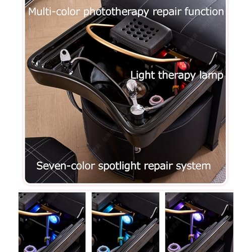 Image of Thai Massage Bed, Head Spa Equipment Shampoo Bed with Fumigation and Heater, Constant Warm Water Circulation Shampoo Bed, Gray