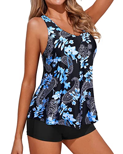 Holipick Two Piece Tankini Swimsuits for Women Tummy Control Bathing Suits Flowy Swim Tank Top with Boy Shorts4