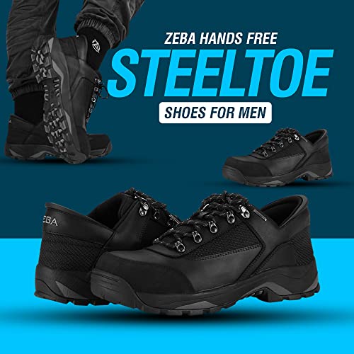 ZEBA Hands Free Steel Toe Shoes for Men Slip on and Collapsible Steel Toe Work Shoes for Men2