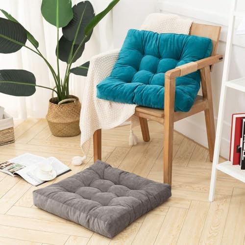 Image of Floor Pillow, Square Meditation Pillow for Seating on Floor Solid Thick Tufted Seat Cushion Meditation Cushion for Yoga Living Room Sofa Balcony Outdoor