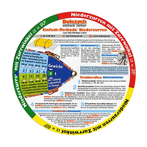 Dolezych Trucker's Disc: Nieder- und Diagonalzurren für ordnungsgemäße Ladungssicherung, Polyester, Metallic, für viele Fahrzeugtypen