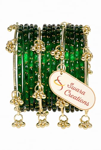 Image of Swara Creations Kashmiri Ghungroo glass Bangles set | Viral Raindrop Multi Set for Women and Girls | Set of 16 Pcs (SKU415)
