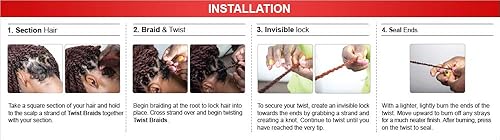 6 PACKSLOT FreeTress Trenzas de pelo sintético iguales trenza Marley (trenza torcida jamaicana) (2)