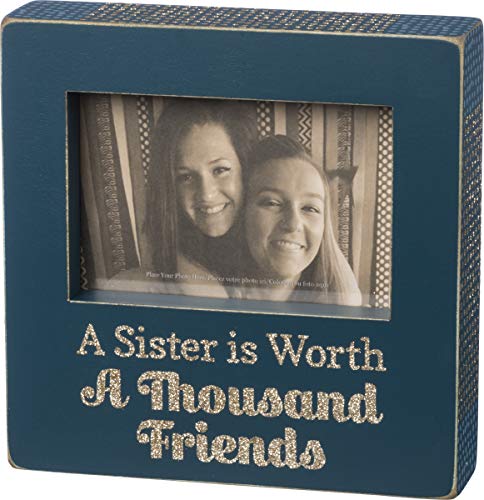 Primitives by Kathy 92099 Box Sign Frame Thousand Friends Wood Glass Metal Glitter