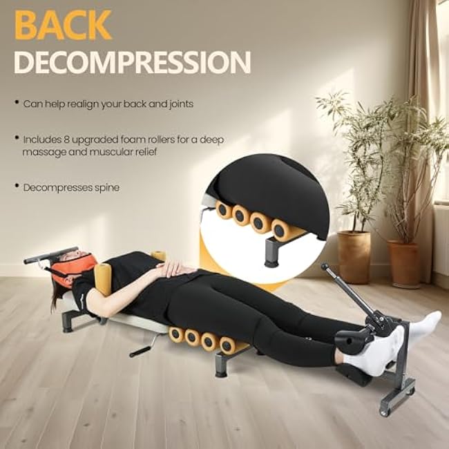 Inversion Table, Back Stretcher, Inversion Tables for Back Pain, Provides Lower Back Pain Relief Without Going Upside Down, Portable Spine Stretcher Bed for Home, 330 Lb Capacity