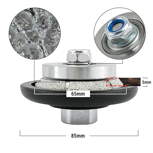 NBB Diamond Profile Wheel Diamond Router Bit Diamond Milling Drill chamfer Bit Grinding Wheel for Profiling Porcelain Tile Ceramic Granite Marble Stone Use on Angle Grinder (Bevel E5) - Image 2