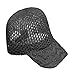 Fashion Culture Black Crocheted Baseball Cap, Breezy Open Weave Summer Hat, Lightweight & Comfortable