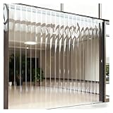Streifenvorhang Industrie Bausatz Bequeme Installation Pvc Lamellenvorhang Balkontür Vorhang Geschäfte, Einkaufszentren(120x220cm/47.24x86.61in)
