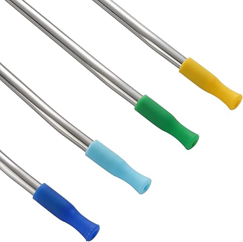 Miniatura 5 de Cucharas largas de acero inoxidable para té, cucharas de pajita, mango con pajita para mezclar, revolver, beber