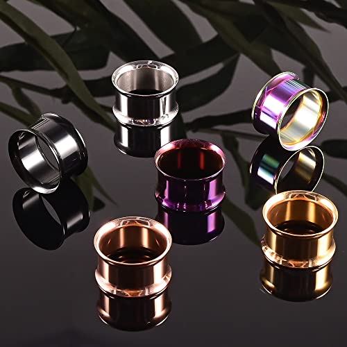 Maxbott Set of 12 Pcs Large Double Flare Ear Gauges 316 Stainless Steel Hypoallergenic Ear Plugs Tunnels for Ears Expander Body Jewelry (10mm(00G), 6 Pair) by Maxbott - Image 4