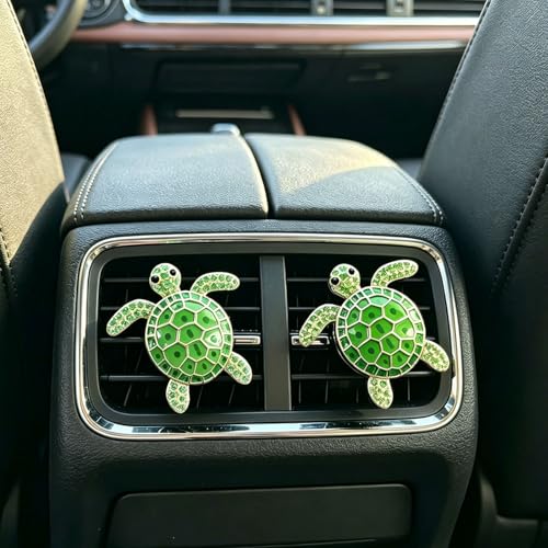 Image of 4pcs Cute Sea Turtles Car Air Vent Diffuser - Clip-On Fragrance Air Freshener for Cars with Replaceable Refills, Adorable Animal Vent Clip for SUV & Truck(Green, Ocean)
