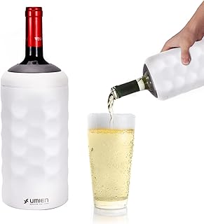 Wine Chiller - Premium Wine Bottle Chiller Double Walled, Vacuum Insulated Wine Cooler for Most 750mL Champagne and Wine Bottles - Iceless Wine Chiller with Up To 6 Hours Cold Temperature Retention…