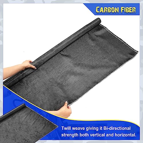 Image of Jecery 6 ft x 50 inch Carbon Fiber Fabric Roll Pure Fabric Carbon Fiber Sheet 2 x 2 Twill Weave 3k /220g for Cars for Structural Reinforcement on Concrete Walls, Basements, Boats (Black)