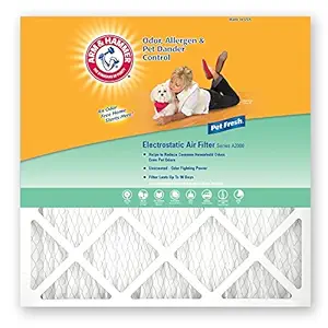 Arm & Hammer 16x20x1 MERV-8 Air Filter, 4 Pack, Odor Fighting, Pleated Paper, Compatible with Furnace & Air Conditioner