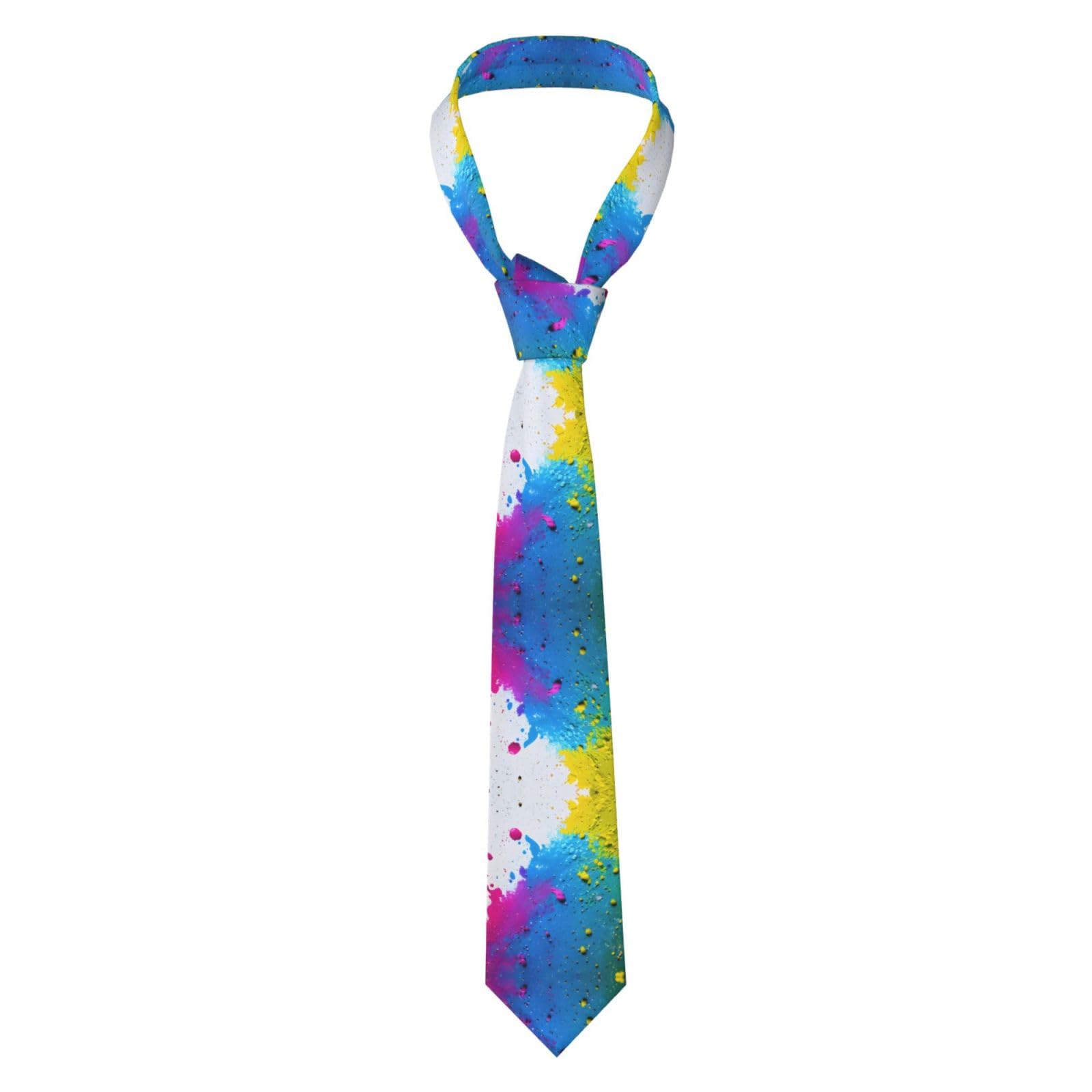 Smazdfxx Unisex As Pic Paint Splatter Backdrop Print Novelty Ties For Men Funny Necktie Fashion Men Neck Tie For Wedding Party Meeting