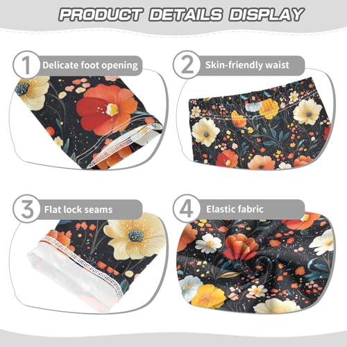 Girls Leggings Boho Floral Print Soft Toddler Leggings for Girls Kids Pants Size 4T-10T3