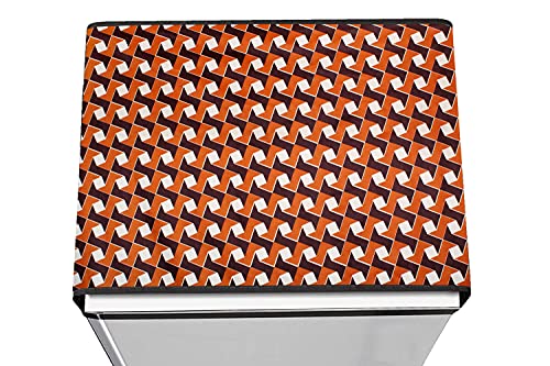 Image of Stylista Refridgerator top Cover Suitable for Samsung RR20C2412GS /NL, 183 Liter Fridge, Dimension (WXD) 65x111 CM, Frieze Pattern Orange