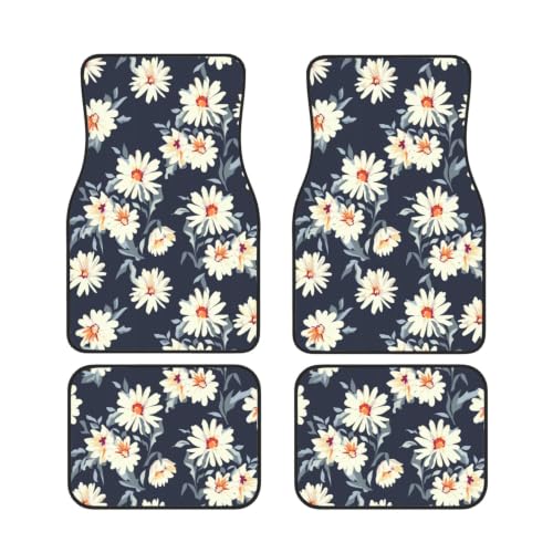Alfombrillas para coche de margaritas juego de 4 piezas en neopreno antideslizante