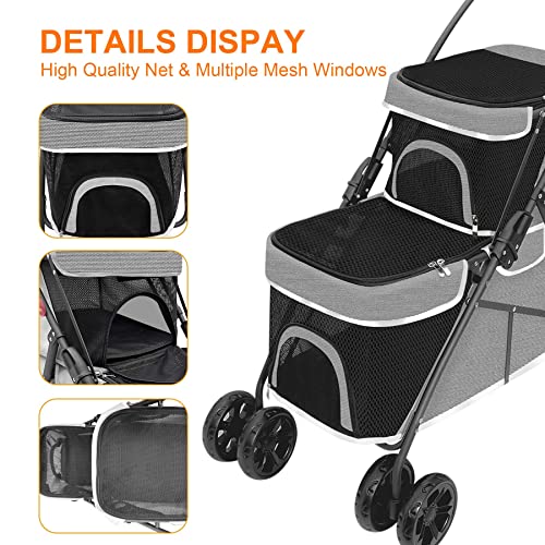 Dog Strollers For Small Dogs,Double Pet Stroller For 2 Small Medium Dogs Cats Folding Portable Cat Stroller With 4 Lockable Wheels #TOP5