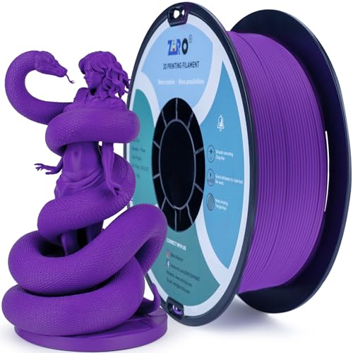 Image of ZIRO Matte PLA Filament 1.75mm,No-Shine High Toughness 1KG Material, Purple | Fit for Most FDM 3D Printer, 1.75mm 1KG Spool, Dimensional Accuracy + /-0.03mm, Colorful PLA FilamenT