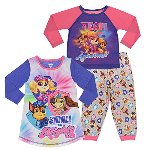 Paw Patrol Girls Pajama Set, 3-Piece Polyester, Pink/Purple