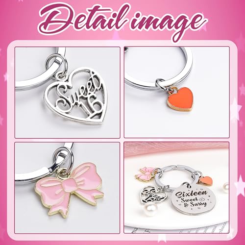 Sweet Sixteen New Driver Keychain - 16 Years Old Girl Gifts Sweet and Sassy Keyring for Teen Friends Birthday Christmas3