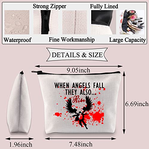 PLITI Lucifer TV Series Gift Lucifer Morningstar Wings Gift When Angels Fall They Also Rise Lucifer Quote Cosmetic Bag (Angels fall rise U) - Image 2