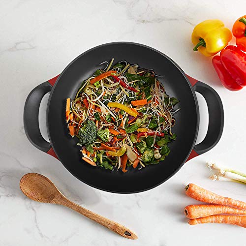 Caynel Nonstick Electric Skillet, 13 Inch Round Frying Pan, Aluminum Body with Glass Lid, Upgrade Adjustable Temperature Controller, Cool Touch Handles & Non-Stick | 1400W