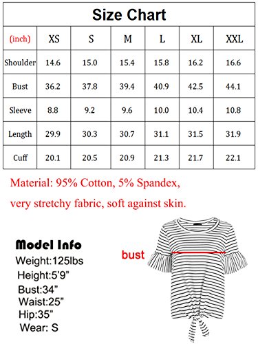 Romwe Women's Short Sleeve Tie Front Knot Casual Loose Fit Tee T-Shirt White Xl #TOP4