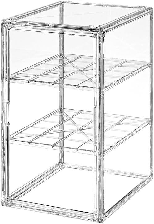 Extra Large 19.7"X14.6"X11.6" Acrylic Display Case with 2 Division Boards, Clear Organizer Box Plastic Holder with Magnetic Door for Handbags, Purses, Boots, Figures, Book - Image 2